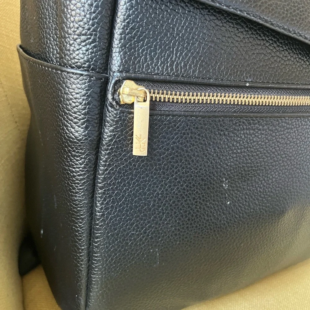 Freshly Picked Black Backpack Diaper Bag with Gold Hardware